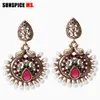Fashion- retro gold color indian bead earring for women ethnic wedding jewelry Traditional Egyptian vintage dangle earrings