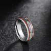 Somen 8mm Luxury Men Silver Tungsten Carbide Ring Wood Abalone Shell Inner For Mens Wedding Engagement Bands Anillos Hombre J190274f