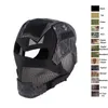 Ao ar livre airsoft tiro máscara tática proteção engrenagem v7 malha de arame de aço metal rosto cheio no030101155496