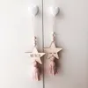 Stile nordico carino a forma di stella perline di legno ciondolo nappa decorazione della camera dei bambini ornamento da appendere alla parete per la fotografia