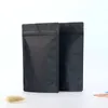 100 Pcs Matte Black Stand Up Aluminum Foil Zipper Bag Package Pouch Packaging Doypack Mylar Storage Bags