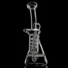 Smoking Accessories Latest Design Pyramid Glass Bong Two Function Honeycomb&Tornado Percolator Spring Recycler Bubbler Oil Rigs Water Pipes