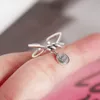 Bague de déclaration créative Vintage en argent Sterling S925, mignon, avec lettre, pendentif porte-bonheur pour femmes, bijoux JZR307