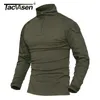 Tacvasen Hombres Camuflaje Táctico Camisetas Ejército Verde Combate T Shirt Hombres Manga Larga Camiseta Hunt Camisetas Camisetas Outwear