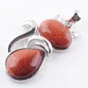 Wojiaer Fox Charms Pendants for Girl Gift Chakras Natural Gemstone Beads Agate Amethyst Quartz Blue Sand Animal Bn364