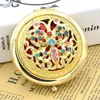 Makeup Mirror Portable Round Folded Compact Mirrors Gold Silver Pocket Mirror Making Up for Personalized Gift F3700