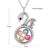 Fashion Big Pearl Cage Locket Pendant necklace For women Elephant Cross Owl Tree Living Memory Beads Glass Magnetic Floating charm Jewelry