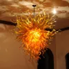 Modern Lamps Amber Large Pendant Light Fixtures Home Living Room Art Decoration Hand Blown Glass LED Chandelier Lighting