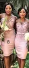 Africanos Short Vestidos dama de Mixed Ombro Estilo Apliques Renda Faixa Off Mermaid Prom Dress Plus Size empregada doméstica de honra vestidos VESTIDOS