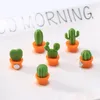 Yaratıcı 6pcs / set dolabı Mıknatıslar Sevimli Mini Sulu Bitki Mıknatıs Düğme Cactus Buzdolabı İleti Etiketler Dekoratif Mıknatıslar