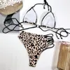 Dize Lace Up Bikini Bandaj Mayo Neon Bikini 2020 Halter Yüksek Bel Mayo Bayan Mayo Bayan Yeni