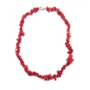 Coral Pärlor Halsband Oregelbundna Form Charms Smycken Korall Beaded Halsband Tjej Smycken Gåvor för Kvinnor 45cm