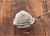 Passoire à thé réticulaire en forme de cœur en acier inoxydable, infuseur à thé argenté, crochet pratique pour la maison, paquet de saison WB219