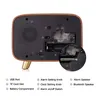 IALJ Top Retro Çalar Saatler Bluetooth Hoparlör Roman Numaraları Sessiz Ahşap Analog Masaüstü Saat W Şarj Edilebilir Stereo HD Soun2304