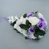 人工ローズブライダルウェディングブーケクリスタル人工花の結婚式のアクセサリーブライドメイドブライダルハンドホールドブローチフラワー293K