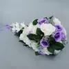 Bouquet da sposa da sposa rosa artificiale Cristalli Fiore artificiale Accessori da sposa Damigella d'onore Spilla da sposa con fiore339a