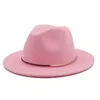 Fashion-Fashion Wool Women Outback Fedora Hat för vinter Höst Elegantlady Flo Cloche Wide Brim Jazz Caps Storlek 56-58cm K40