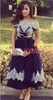 Trendy Bateau Neck Short Prom Dresses Evening Gowns Applique African Short Sleeve Plus Size Black Girl Formal Party Robe De Soiree