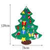 Albero di Natale Moda Fai da te Feltro con decorazioni Porta Appeso a parete Regalo educativo per bambini Albero di Natale circa 77X100 cm EEA463