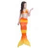 3pcs/set hot kids girls bikini set mermaid tails with fin swimsuitビキニバススーツドレス