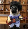 Pet Dog Guitarist Transfiguration Dress Funny Take Guitar Costume Bago Funny Playing Guitar Clothes Pet dog transformation outfit suit