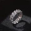 8mmキューバリンクリングHiphop Jewerly Full Out Out Cubic Zirconia Fashion Micro Pave Ring for Men女性