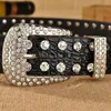 Mode femmes léopard strass incrusté doux Faux cuir ceinture boucle ceinture Cowgirl taille ceinture métal boucle ceinture 4352166