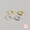 ROXI petites boucles d'oreilles créoles or rempli de zircon cubique clair rond pour les femmes bijoux 100% 925 boucle d'oreille en argent Sterling