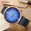 Curren Fashion Quartz Watch Men Sport chronograph Date Clock Procيم رجال الرسغ Watch Mesh Steel Band Hodinky Relogio Maschulino