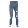 Pants in Apparer for Men Pure Color Hole Denim Vintage Wash Hip Hop Work Trousers Jeans Pants 25 Dropshipping