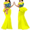 2019 Abiti da africana Abiti per le donne Bazin ricche Applique drappeggiato Abiti lunghi Vestidos Abbigliamento tradizionale Africano Abbigliamento WY444