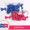 Girls Cute Bow Tie Hairclips 40 Pcs Cartoon Floral Striped 4 CM Hair Clips Kids Designer Hair Accessories Printed Hairpin Handmad3537331