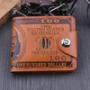 2021 US Dollar Bill Wallet Braun Schwarz Leder Bifold Pack Kleine Geldbörse /E