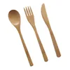 9 ontwerpen bamboe bestek set draagbare flatware mes vork lepel servies servies set outdoor reist service set voor student