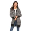 Fashion-Stripe Print Womens Designer Jackets Fashion Buttons Panelled Womens Cardigan Outerwears Casual Single Breasted Females Clothing