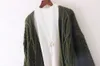Fashion-tröja cardigans höst vinter öppen stygn stickning långa cardigans v nacke oversize cardigan coat sw707
