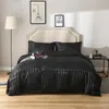 Conjunto de cama de seda de cetim de primavera Estilo King Size Tamanho do edredão Conjunto de tampa de cetim Cama de cetim Cama Pounhola de edredão Quilt Pounhogra