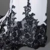 Robes de soirée sirène à manches longues Appliques dentelle noire balayage train robe de soirée formelle pour les femmes robes de bal208z