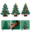 DIY Felt julgran satt med 26 avtagbara ornament Xmas hand hantverk dekorationer för hem dekoration 3ft