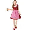 Red Plaid Bavarian Dress Oktoberfest Ladies Waitress Uniform Halloween Cosplay Maid Lace Up Costume Wench Beer Girl Fancy Dress