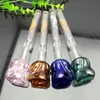 Glass Pipes Smoking blown hookah Manufacture Hand-blown bongs Colored rose glass straight smoke pot