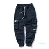 Мода-2019 Мужская Streetwear Joggers Брюки Hip Hop Мульти Кармана Jogger Pant Мужского Повседневный Harajuku Cargo Брюки Sweatpants Red WB48