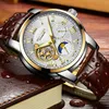 GUANQIN Orologi da uomo Top Brand di lusso Tourbillon Scheletrato Orologio da uomo sportivo in pelle impermeabile orologio meccanico automatico