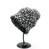 Knit cap Autumn and winter warm fashion wild leopard large ball knit wool hat caps cuffed hat EEA5551836702