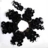 Pacotes de cabelo humano da onda de água com fechamento frontal 4 pçs / lote Brazilian Remy Curly Bundles Hairs Extension