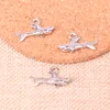 109pcs Charms squalo pesce 24 * 12mm Antico Fare pendente in forma, Argento tibetano vintage, Gioielli fatti a mano fai da te