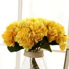 Heiße 47 cm künstliche Hortensienblütenköpfe aus gefälschter Seide, einzelne, echte Hortensien für Hochzeitsmittelstücke, Zuhause, Party, dekorative Blumen