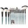 Set di pennelli per trucco lucido da 18 pezzi Set di pennelli per fondotinta per ciglia con eyeliner in polvere glitterata professionale Set di strumenti per il trucco