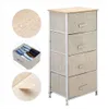 Ventes!!! Livraison gratuite WholesalesLinen / Natural 4 Tier Dresser Tour Fabric Drawer Organizer + 4 tiroirs pour faciliter l'extraction