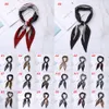 Vintage Silk Feel Satin Small Flower Scarf Hair Tie Band Ladies Fashion Leopard Print Bandana Handkerchief Head-Neck Daily Use